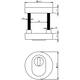 SKG3 veiligheidsrozetten rond verdekt ø55x12mm profielcilindergat met kerntrekbeveiliging messing getrommeld
