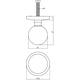 Voordeurknop bolrond ø50mm op achterplaat ø66mm messing getrommeld