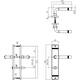 Deurkruk Helena op schild afgerond 235x45mm wc 63/8mm PVD messingkleur