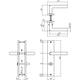 Deurkruk Bastian op schild rechthoekig 245x45mm wc 78/7mm PVD messingkleur