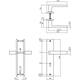Deurkruk Hera op schild rechthoekig 245x45mm sleutelgat 78mm PVD messingkleur