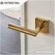 Deurkruk Bastian op rozet verdekt 55x55x10mm met nokken PVD messingkleur