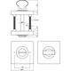 WC-sluiting verdekt 55x55x10mm met nokken en stift 8x8mm PVD messingkleur