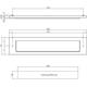 Briefplaat rechthoekig 340x75mm met klep/regenrand PVD messingkleur