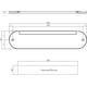 Tochtwering ovaal 342x78mm met klep messing gelakt