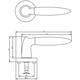 Deurkruk Elen op rozet verdekt ø52x10mm met nokken chroom/nikkel mat