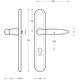 Deurkruk Elen op schild ovaal 242x43mm profielcilindergat 55mm chroom/nikkel mat
