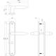 Deurkruk Elen op schild ovaal 242x43mm wc 78/8mm chroom/nikkel mat