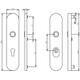 SKG3 veiligheidsschilden ovaal verdekt 252x54mm profielcilindergat 72mm met kerntrekbeveiliging chroom