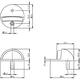 Deurstop bolrond ø45x22mm vloermontage chroom