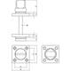 WC-sluiting 38x38x5mm met stift 8x8mm chroom mat