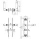 Deurkruk Ton basic met schild rechthoekig met rillen 235x43mm wc 63/8mm nikkel/ebbenhout