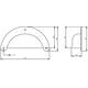 Komgreep geperst 96x43mm nikkel