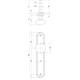 Knopschild ovaal 242x43x10mm met vaste knop paddenstoel en wisselstift blind nikkel mat
