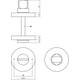 WC-sluiting verdekt ø50x8mm met stift 8x8mm nikkel mat
