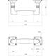 Handgreep Ton basic 75/150mm op vierkant rozet nikkel mat/zwart