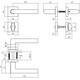 Deurkruk Broome met rozet verdekt 50x50x10mm met nokken en WC-sluiting met stift 8x8mm zwart