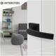 Deurkruk Denham met rozet verdekt 50x50x10mm met nokken zwart