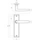Deurkruk Sophie met schild rechthoekig 181x41mm blind zwart