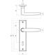 Deurkruk Sophie met schild rechthoekig 181x41mm sleutelgat 56mm zwart