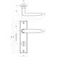 Deurkruk Sophie met schild rechthoekig 181x41mm wc 63/8mm zwart
