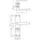 Deurkruk Amsterdam met schild rechthoekig 250x55x2mm wc 78/8mm structuur zwart