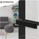 Deurkruk Amsterdam met rozet zelfklevend 30x30x3mm structuur zwart