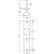 Knopschild rechthoekig 245x45x8mm met vaste knop paddenstoel en wisselstift sleutelgat 56mm zwart