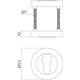Cilinderrozetten verdekt ø53x10mm met nokken zwart