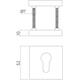 Cilinderrozetten verdekt 52x52x10mm met nokken zwart