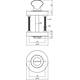 WC-sluiting verdekt ø52x10mm met nokken en stift 8x8mm zwart