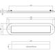 Briefplaat ovaal 340x80mm met klep/regenrand structuur zwart
