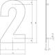 Huisnummer 2 XL 300mm structuur zwart