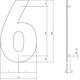 Huisnummer 6 XL 300mm structuur zwart