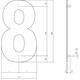 Huisnummer 8 XL 300mm structuur zwart