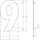 Huisnummer 9 XL 300mm structuur zwart