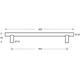 Deurgreep T-vorm 400x65x20mm hart op hart 300mm structuur zwart