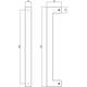 Deurgreep vierkant 325x60x25mm hart op hart 300mm structuur zwart