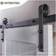 Schuifdeursysteem 2x1 meter met hangrollen recht 290mm zwart