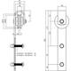 Set van 2 rollers recht 290mm tbv schuifdeursysteem 450101 inclusief bevestiging zwart
