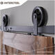 Schuifdeursysteem 2x1 meter met hangrollen spaakwiel top 170mm zwart