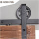 Schuifdeursysteem 2x1 meter met hangrollen spaakwiel 340mm zwart