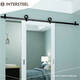 Schuifdeursysteem 2x1 meter met hangrollen open wiel top 155mm zwart
