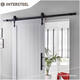 Schuifdeursysteem 2x1 meter met hangrollen pijlvorm 290mm zwart