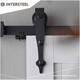 Schuifdeursysteem 2x1 meter met hangrollen pijlvorm 290mm zwart