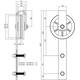 Set van 2 rollers spaakwiel 340mm tbv schuifdeursysteem 450121 inclusief bevestiging zwart