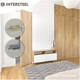 Taatsscharnier 158x47x33mm tbv houten deuren, afdekkappen zwart