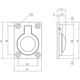 Luikring recht 41x31mm zwart