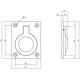 Luikring recht 65x49mm zwart