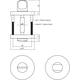 WC-sluiting verdekt ø51x5mm met nokken en stift 8x8mm grijs